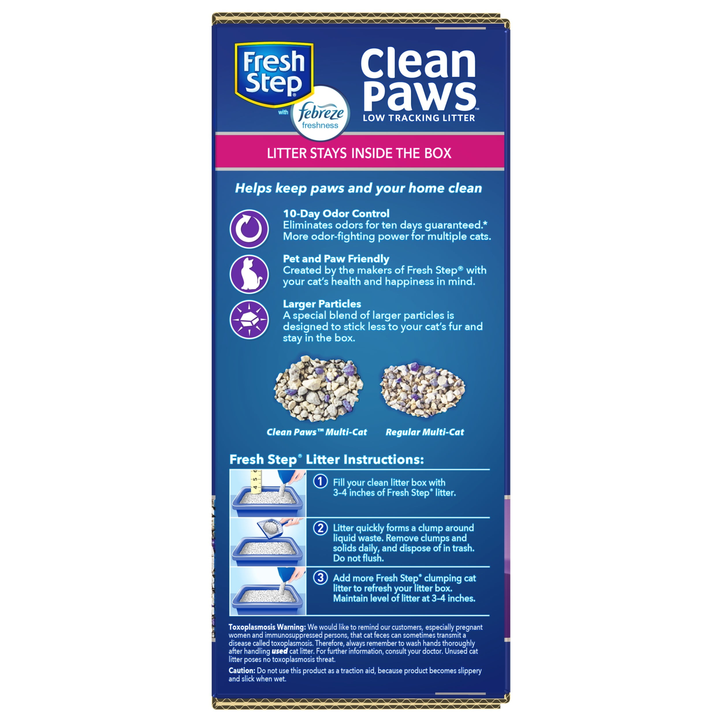 Buy Fresh Step Clean Paws MultiCat Scented Litter with the Power of Febreze, Clumping Cat
