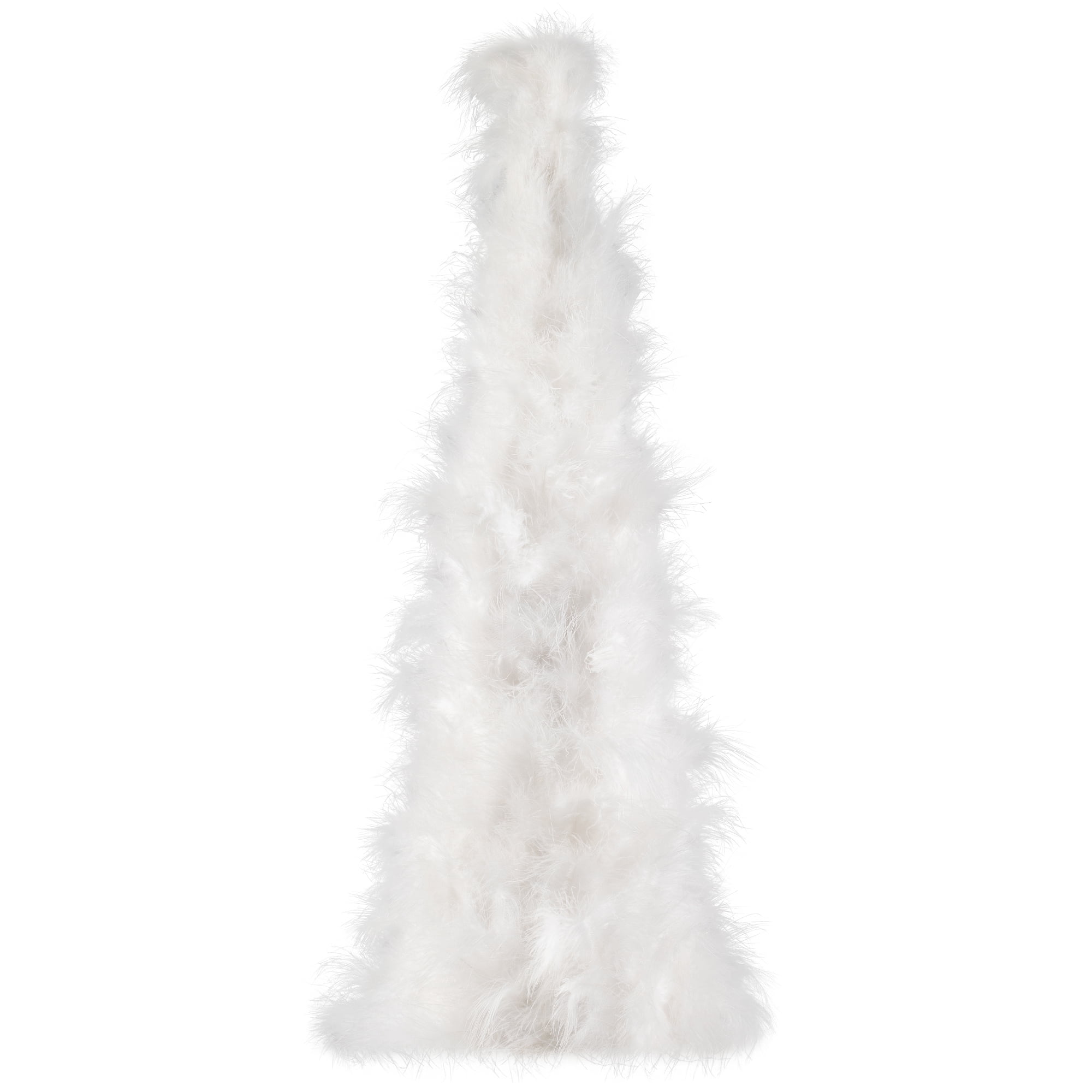 Northlight Layered Wispy Feather Cone Tree Christmas Decoration - 16" - Winter White