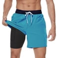 thumbnail image 1 of Bañador para hombre con forro de compresión 2 en 1 Bañador para hombre de secado rápido con bóxer Breve forrado para surf Pantalones cortos de playa elásticos con bolsillos con cremallera Qx, 1 of 4