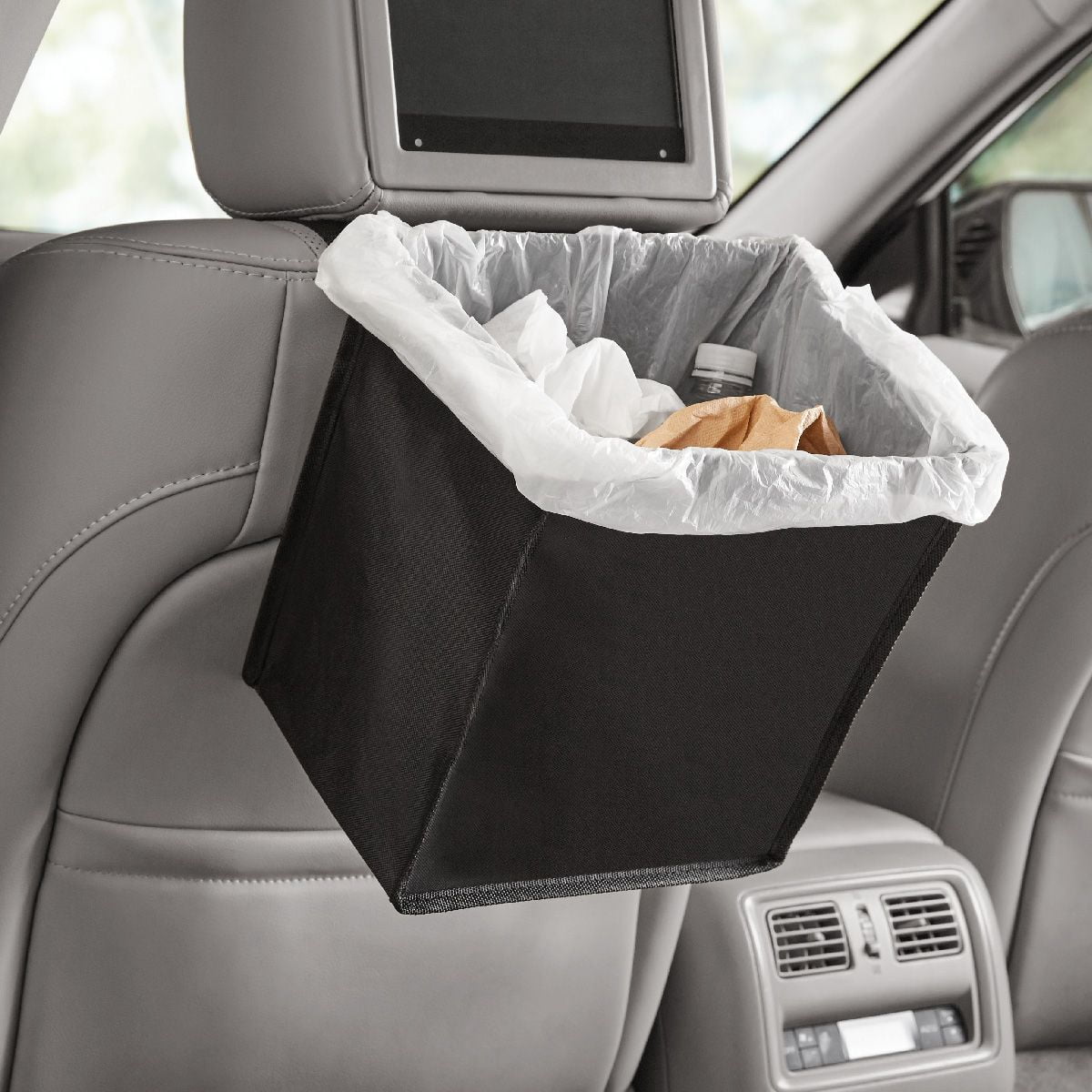 Auto Drive Black Car Seat Trash Bag Fits Most Vehicles Size: 7" x 9.5" x 11"