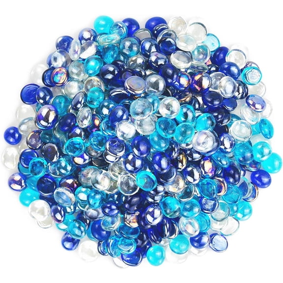Blended Fire Glass Rocks Beads for Outdoors / Indoors Propane Firepit Fireplace