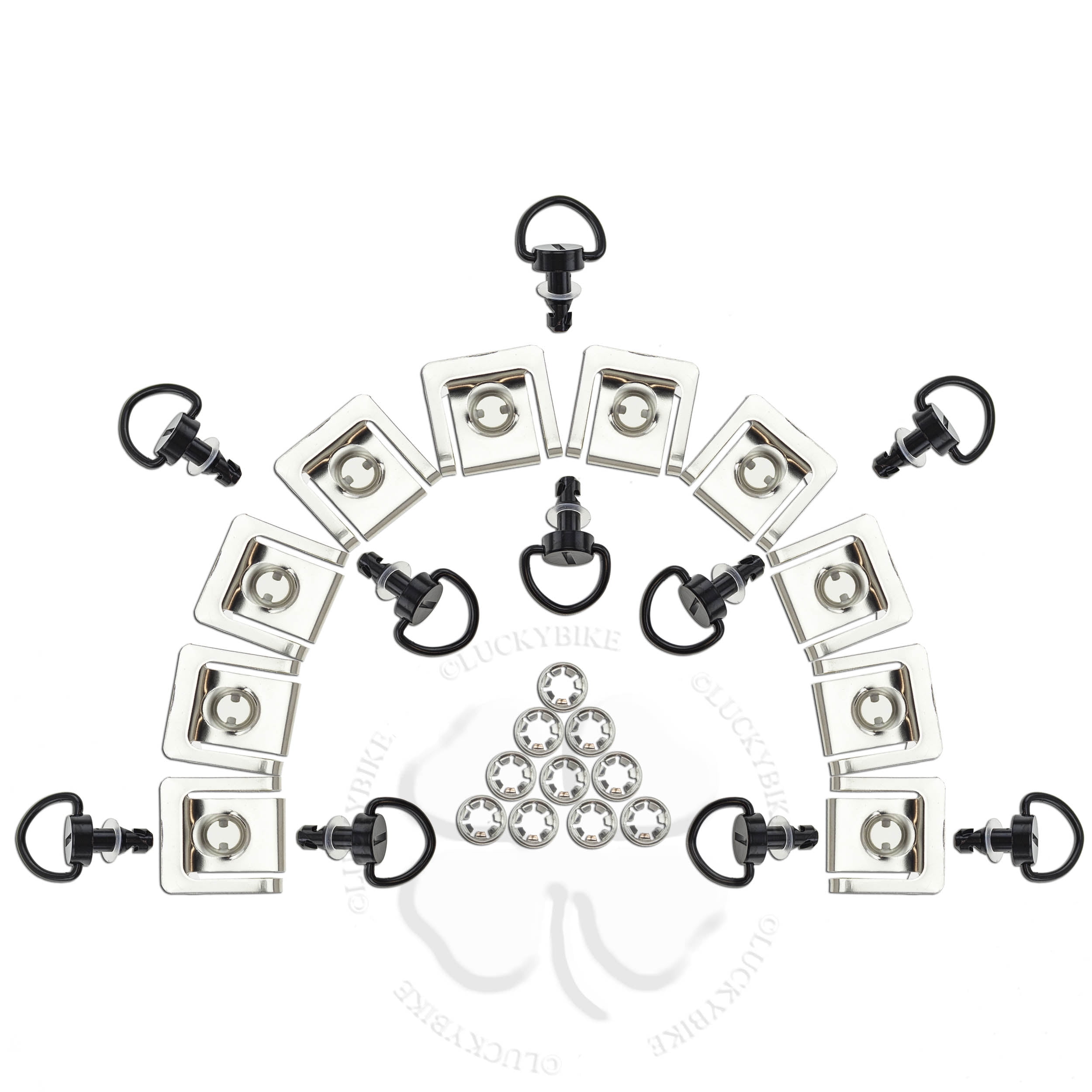 10x 1/4 Turn Quick Release Clip Black Clamp 15mm Fairing Race Dzus