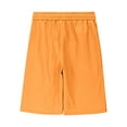 thumbnail image 5 of Fashion YLSDY Men's Summer Casual Cotton Linen Shorts with Drawstring Elastic Waist, Beach Shorts with Pockets, Outdoor Fashion Orange L, 5 of 6