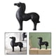 thumbnail image 3 of Estatua de animal de estilo moderno, figuras de caballos para escritorio, estantería, oficina y hogar. Negro 11x9.8x3in, 3 of 9