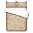 Antique Map Duvet Cover Set King Double Full Twin Single Size Bed Linen