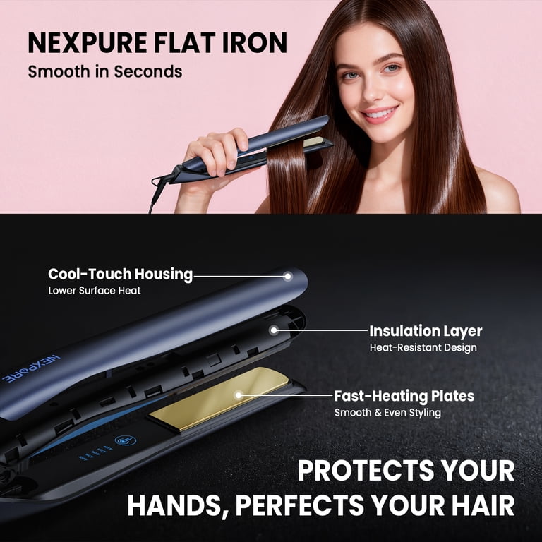 NEXPURE 1 inch Hair Straightener Flat Iron, Ionic Dual Voltage