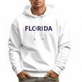 thumbnail image 2 of Men's 100% Cotton Blue FLORIDA Hoodie 330g Thick Pocket Hood, 2 of 16