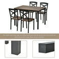 thumbnail image 6 of 5-Piece Kitchen Dining Table Set, Industrial Style Wooden Dining Set with Metal Frame and 4 Ergonomic Chairs, Brown, 6 of 9