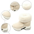 thumbnail image 5 of Rokment Orthopedic Air Cushion Mid Calf Winter Snow Boots for Women 2025 Cold Weather Fashion Casual Fuzzy Plush Lined Warm Platform Wedge Walking Dress Short Ankle Booties White Size 6.5, 5 of 8