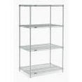 thumbnail image 5 of Nexel 5 Tier Silver Epoxy Wire Shelving Starter Unit, 42"W x 18"D x 74"H, 5 of 5