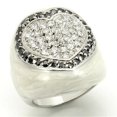 thumbnail image 1 of Rhodium 925 Sterling Silver Ring with AAA Grade CZ, Jet - Size 7, 1 of 1