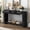 Black, variant on Harper & Bright Designs Oval Console Table with 3 Drawers, Farmhouse Entryway Table with Bottom Shelf, Wood Curved Sofa Table for Living Room,Hallway, Navy Blue 59.8"