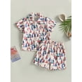 thumbnail image 2 of Bagilaanoe 4th of July Clothes for Toddler Baby Boys Short Sleeve Letter Print Shirt Tops + Shorts 6M 12M 18M 24M 3T 4T Kids Independence Day Outfits 3pcs Short Pants Set, 2 of 9