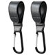 thumbnail image 1 of Gancho para cochecito, 2 pinzas para cochecito de cuero duraderas, cochecito de bebé para colgar en la bolsa de pañales o en la bolsa de compras, gancho para cochecito de mamá (negro), 1 of 5