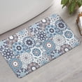 thumbnail image 2 of Blue Ethnic Geometric Pattern Bathroom Rugs Mat,Non Slip Microfiber Bathroom Rug,Rubber Backing,Soft Bathroom Mats for Bathroom Floor,Tub and Shower,17x30in(43x75cm), 2 of 5