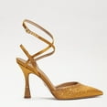 thumbnail image 3 of Sam Edelman Hardy Golden Yellow Ankle Strap Spool Heel Pointed Closed Toe Pumps (Golden Yellow, 8), 3 of 7