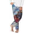 thumbnail image 2 of Hirioo Cartoon Train Hot Air Balloon for Teenagers' Pajama Pants Womens Lounge Pants with Pockets Pj Bottoms Pants for Men-Large, 2 of 6