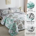 thumbnail image 3 of Davulos Queen Comforter Set with Sheets,7 Piece Bed in a Bag Green Floral Bedding Sets for Women Bedroom, 3 of 8