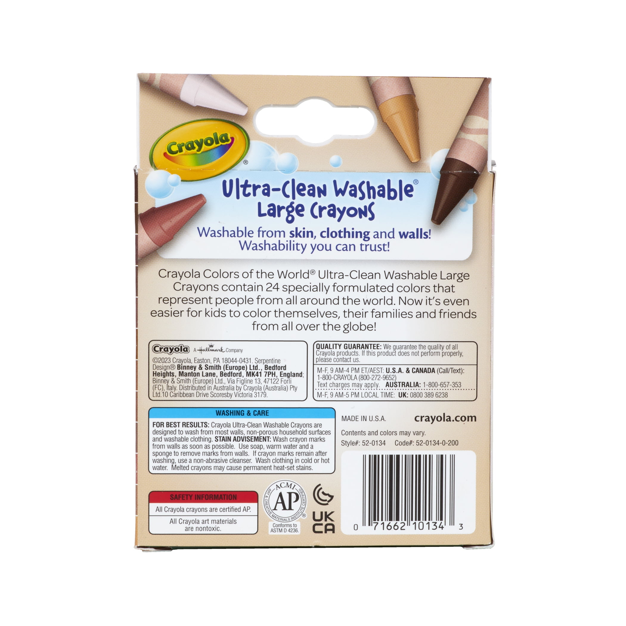 Crayola Large Crayons, Colors of the World, 24 Per Box, 3 Boxes