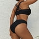 thumbnail image 5 of Trajes de baño para mujer, Trajes de baño para mujer, Traje de baño de cintura alta con cordón ajustable, estilo conservador, ajustado, con fruncido, conjunto dividido, Traje de baño para mujer, 5 of 9