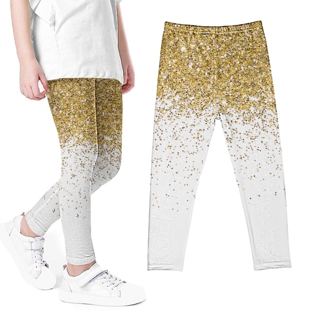 Odeerbi 3-8 Años Niñas Leggings Estampado Brillante Mallas Elásticas Pantalones de Verano Cintura Alta Pantys Suaves