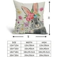 thumbnail image 5 of Easter Pillow Covers 18x18 Inch Set of 2 Bunny Easter Floral Rabbit Pillows Decorative Throw Pillows Spring Flower Rabbit Pillow Cases Cotton Linen Square Cushion Covers for Couch Bed Sofa Chair Decor, 5 of 6
