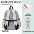 thumbnail image 5 of Daisy and Butterfly Beige Pattern Cute School Backpack with Padded Back and Adjustable Shoulder Straps 13.4"x11"x4.7", 5 of 5