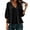 Black, variant on Women T-Shirts Elegant 3/4 Sleeve Layered Blouse Flowy Peplum Tops Tunic Casual Summer Shirt V-Neck Leisure Solid Color Streetwear