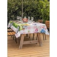 thumbnail image 2 of Spring Easter Outdoor Tablecloth - 60x84 Inch Rectangle Dining Table Cover, Colorful Eggs Floral Truck Butterflies Pink Plaid Waterproof Outdoor Table Cloth with Umbrella Hole & Zipper for Patio, 2 of 7