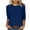 Blue, variant on BXINGOHAI Tops for Women Trendy Casual Basic T Shirts Lightwight 3/4 Sleeve Solid V Neck Tees Blouses 4XL