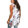 thumbnail image 4 of Womens Tank Tops V Neck T Shirts Sleeveless Tops Floral Side Split Tanks, 4 of 5