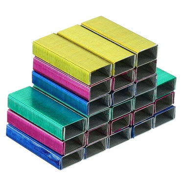 Uxcell Staples for Stapler, 4 Pack(1000Pcs Staples Per Pack) #10 Mini 3/16 Inch Staples Rose Red/Blue/Yellow/Green