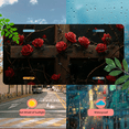 thumbnail image 5 of 1 Pcs 2D Flat License Plate Covers & Frames, Cross with Red Roses For Decorative Front, Waterproof For Decoration Aluminum License Plate Covers & Frames Cover For Men Women, 12" X 6", 5 of 7