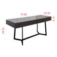 thumbnail image 4 of Computer Desk with 3 Drawers, 71 Inch Office Desk with Y-Shaped Metal Legs, Modern Simple Laptop Desk Study Writing Table for Living Room, Black, 4 of 9