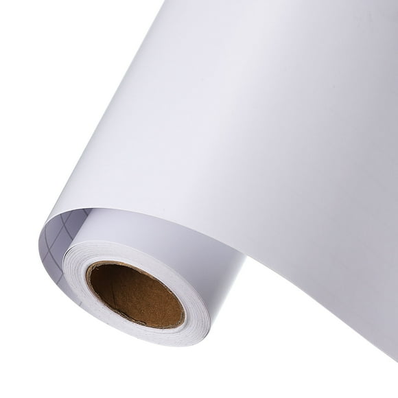 Vinilo Permanente Blanco Mate Uxcell, Rollo de Vinilo Adhesivo de 10 Pulgadas x 14 pies para Corte de Calcomanías, Señales, Álbumes de Recortes, Manualidades DIY, Decoración del Hogar