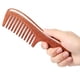 thumbnail image 4 of Peines para el cabello de sándalo verde 100% natural hechos a mano - Peine de madera para desenredar el cabello natural con aroma de sándalo antiestático (diente ancho) Ormromra JQWJ196-2, 4 of 6