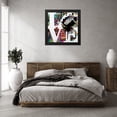 thumbnail image 3 of Stephen Chambers 26x26 Black Modern Wood Framed Wall Art Titled - Love Heavygraffiti, 3 of 6