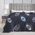 thumbnail image 5 of Blue Evil Eye Blanket, Fluffy Soft Cozy Blanket Flannel Plush Microfiber Couch Throw, Bedding, 40"x30", 5 of 7