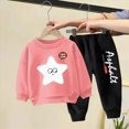 thumbnail image 2 of TOWED22 Baby Girl Clothes Newborn Infant Fall Winter Outfits Print Long Sleeve Crewneck Sweatshirts Pants Size:7-8 Y,Color:Pink, 2 of 9