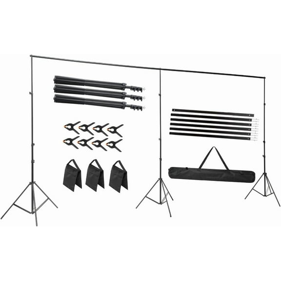 10x20 ft Medium Duty Back Drop Adjustable Stand, Photo Backdrop Stand Kit for Photography, Convertible to Backdrop Stand 10x10 Adjustable Width.