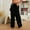 Black, variant on Gray Men's Dress Pants Flannel Lounge Slacks Full High Waisted Boyfriend Wide-Leg Baggy Tech Pants,XL