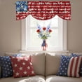 thumbnail image 4 of Independence Day Tie Up Valances Curtain, Adjustable Kitchen Patriotic Blue Red Flowers U.S. Flag Style Valances for Windows Decor, Rod Pocket Short Curtains Set for Bedroom/Bathroom, 54"x18", 4 of 9