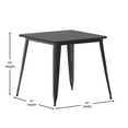 thumbnail image 5 of BizChair Commercial Grade Indoor/Outdoor Dining Table, 31.5" Square All Weather Black Poly Resin Top with Black Steel Base, 5 of 10