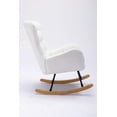 thumbnail image 5 of Rocking Chair, Teddy Fabric Glider Rocker Chair with High Backrest, Modern Rocking Accent Side Chairs with Armrests for Nursery Bedroom Living Room, Lvory, 5 of 7