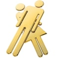 thumbnail image 4 of LEORX 2Set Restroom Sign Golden Stainless Steel Rectangular For ADA Bathroom Sign In Public Facilities, 4 of 7