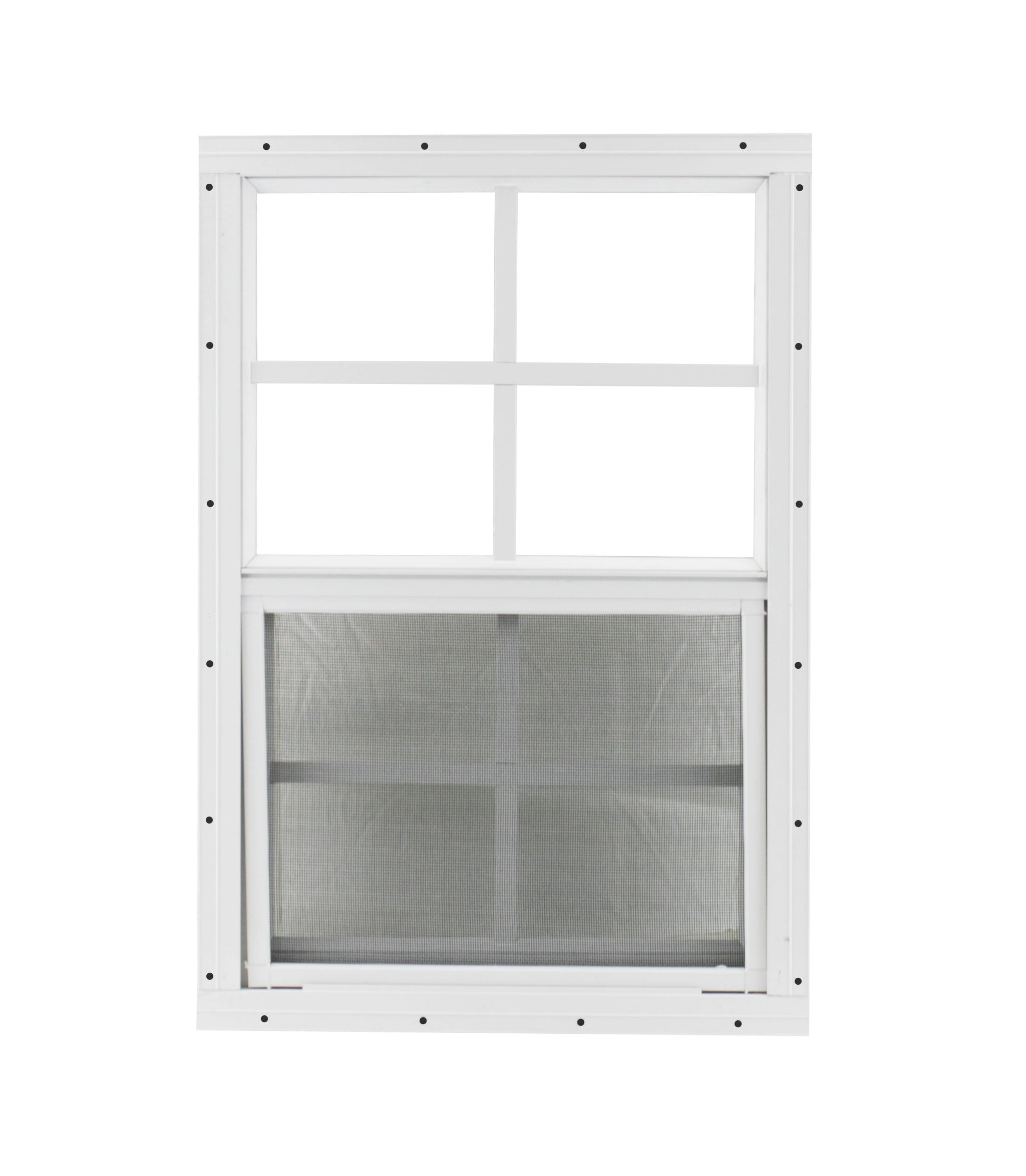 Shed Windows and More 14" X 21" Aluminum White Flush Windows