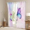 thumbnail image 3 of Manfei Dreamy Butterfly Child Black Out Curtains, Pink Watercolor Art Curtains Pack of 2 (42x63 Each), Romantic Anniversary Bedroom Curtains, Window Curtains Bedroom Decor, 3 of 6