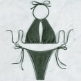 thumbnail image 3 of purcolt Womens Bikini Set Sexy Mini Bathing Suit 2 Piece Triangle Halter Top Tie Side Thong Swimsuit, 3 of 4