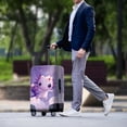 thumbnail image 3 of HELLHERO Purple Axolotls Luggage Cover Anti Fade Anti Dust Polyester Spandex Baggage Protective Sleeve for Travel Airport, 3 of 7