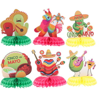 MADHOLLY Mexican Fiestas Party Supplies- Cinco De Mayos Party Decorations  with Mexican Party Felt Banners Plates Napkins Tablecloth for Cinco De  Mayos